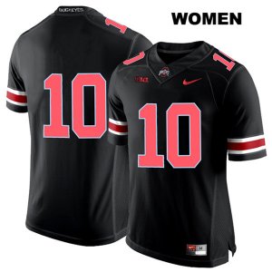 Women's NCAA Ohio State Buckeyes Amir Riep #10 College Stitched No Name Authentic Nike Red Number Black Football Jersey QR20L47DD